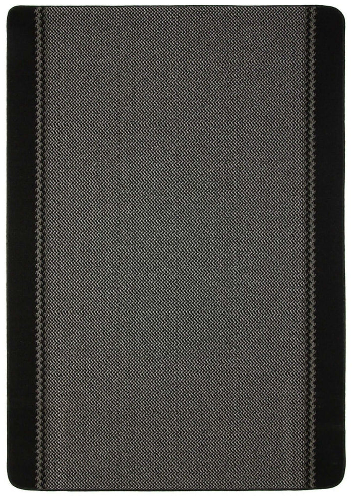 Machine Washable Designer Mats | Bordered Line Design Black