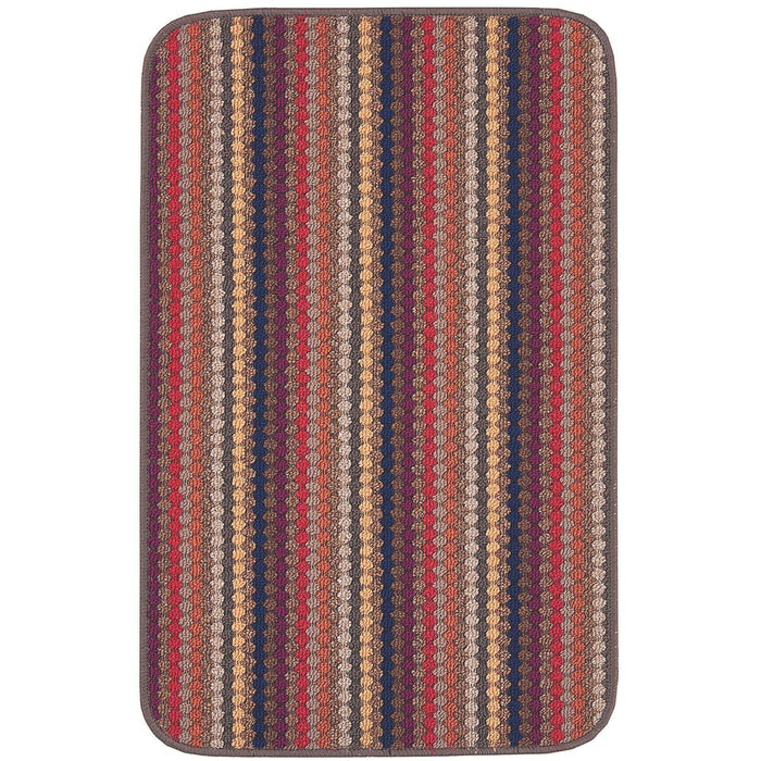 Washable Designer Mats Stripe Design in Multicolour