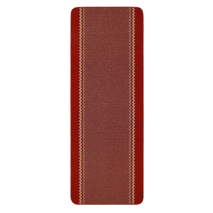 Machine Washable Red Design Mats | Bordered Line | The Rugs