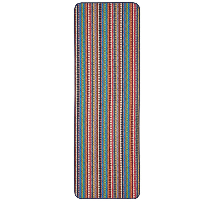Washable Designer Mats Stripe Design in Multicolour