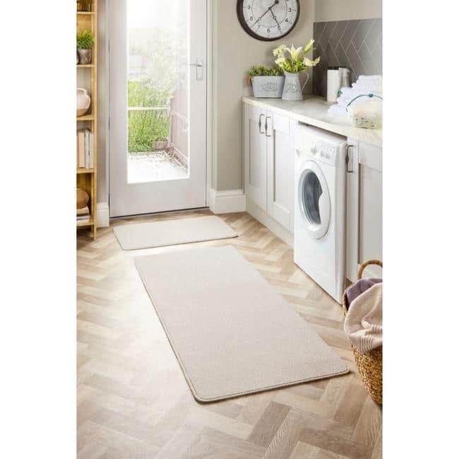 The Rugs Washable Mat & Runners: Durable Plain Design