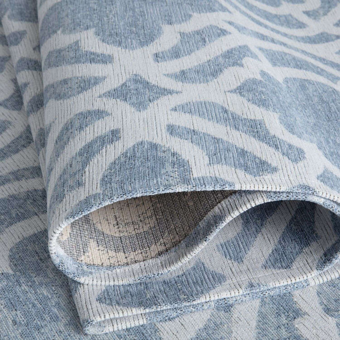 Machine Washable Flat-weave Moroccan Rug Blue