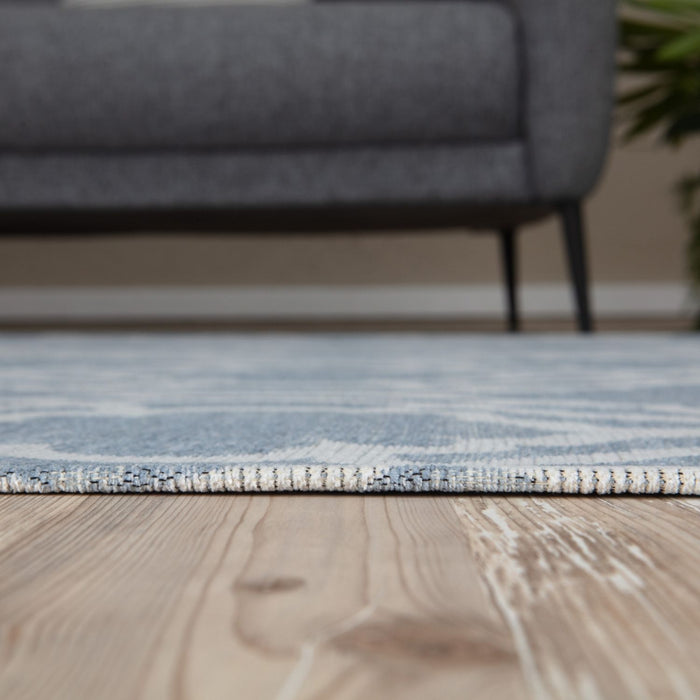Machine Washable Flat-weave Moroccan Rug Blue