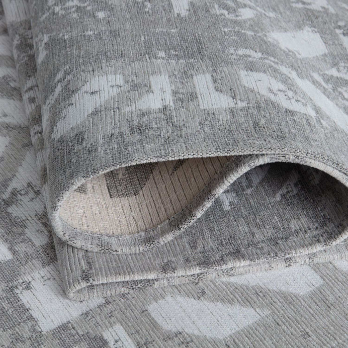 Machine Washable Flatweave Rug Geometric in Grey