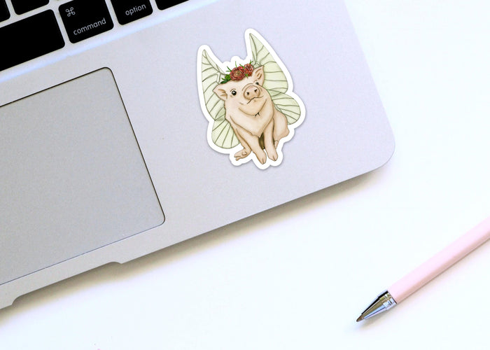 PinkPolish Design Stickers "When Pigs Fly" Vinyl Die Cut Sticker