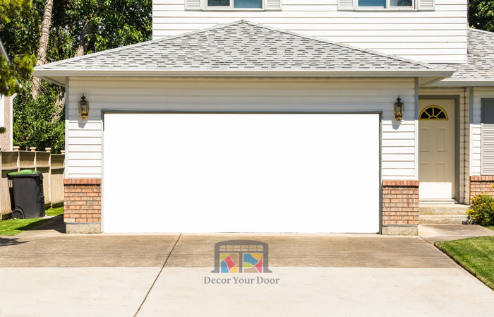 White Blank Backdrop Garage Door Wrap Screen Cover For Outdoor Movie