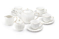 White Gold Shell Fine Porcelain Tea Set