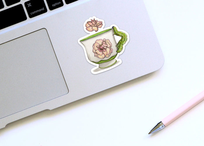 PinkPolish Design Stickers "Wiggle of Tea" Vinyl Die Cut Sticker