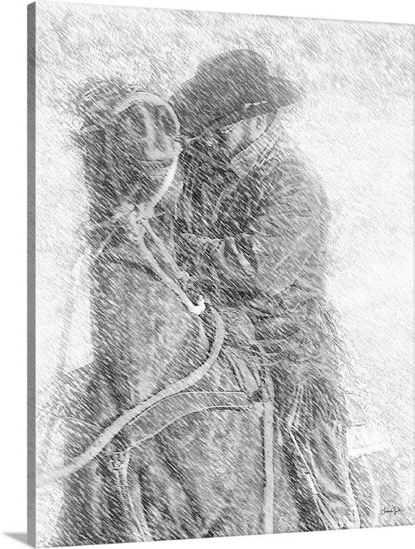 Winter Cowboy Canvas Print