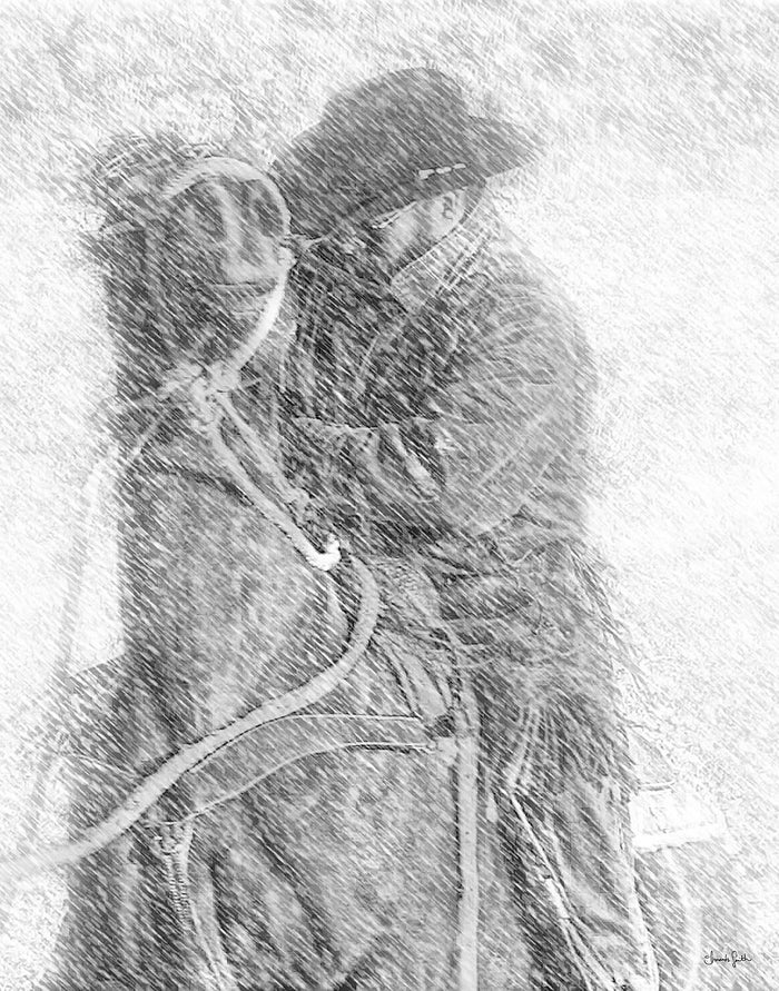Winter Cowboy Canvas Print