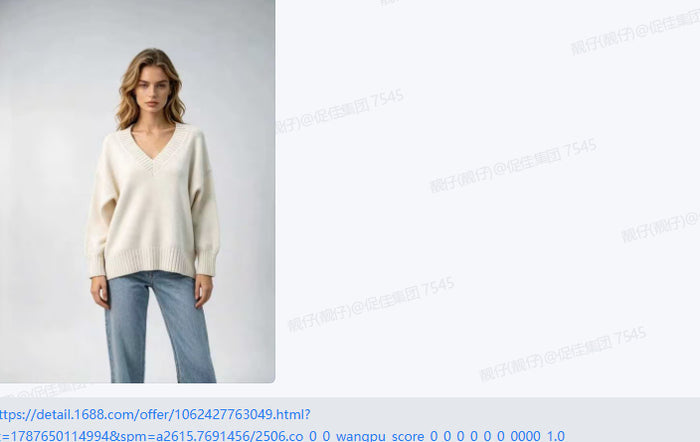 Women's Loose-fit V-neck Casual All-match Knit Sweater